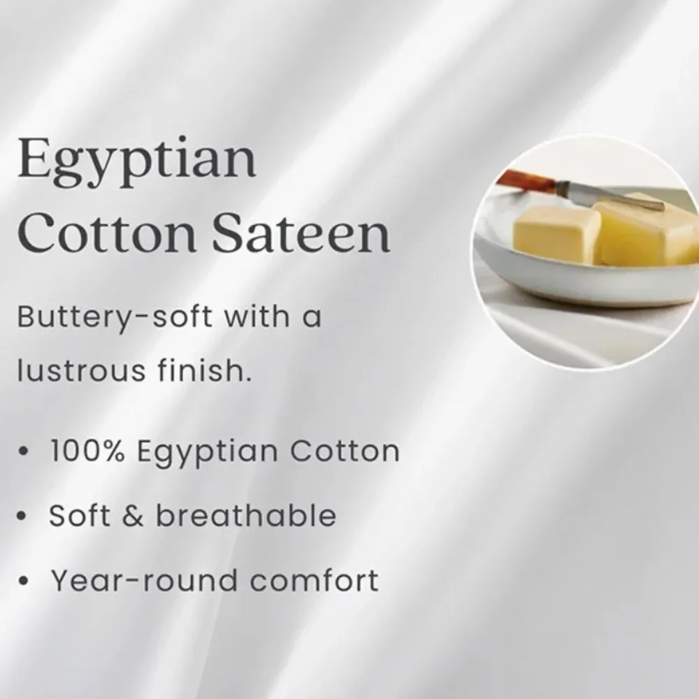 The Company Store Legends Egyptian Cotton Sateen King Flat Sheet in Silver. NWT